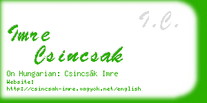 imre csincsak business card